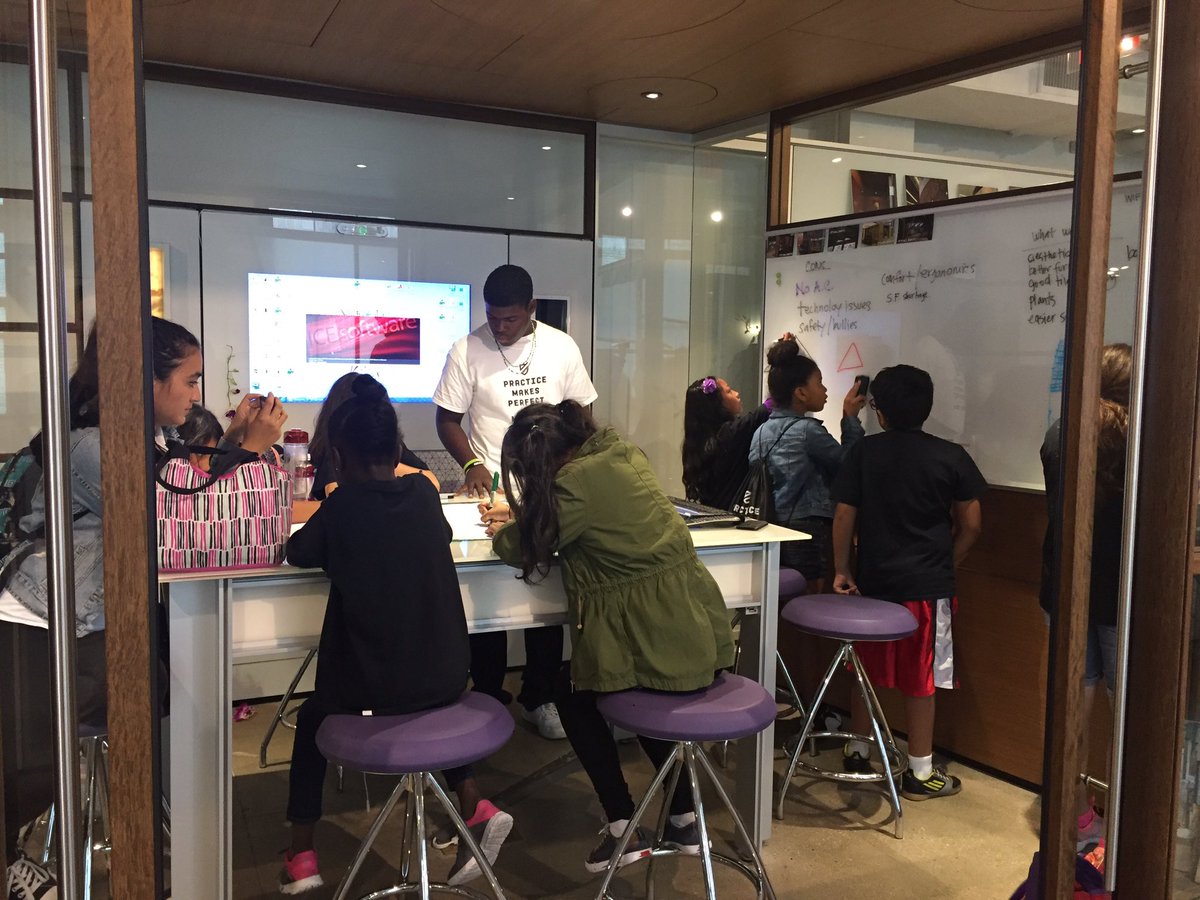 lmjamer's tweet photo. We absolutely LOVED hosting @PMPUSA at @DIRTT today! Watching students design their ideal classrooms in #VR = Magic! #ICEvr #Technology https://t.co/2NDYQooK7g