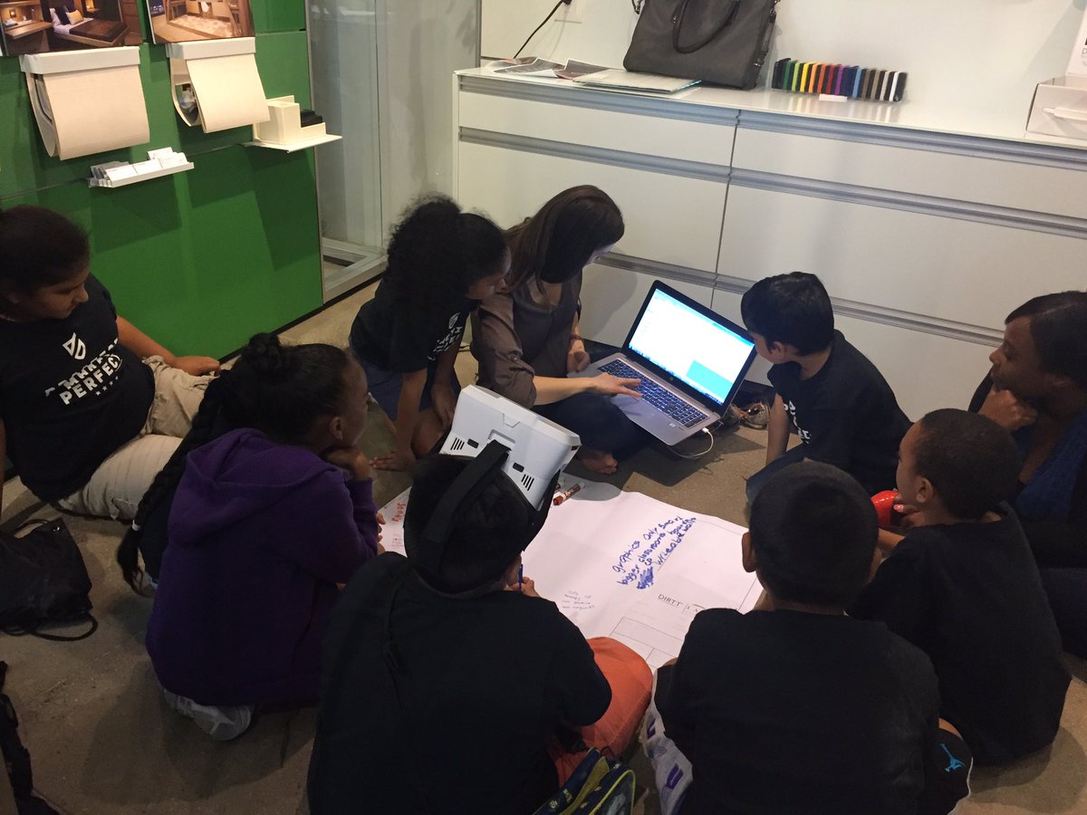 lmjamer's tweet photo. We absolutely LOVED hosting @PMPUSA at @DIRTT today! Watching students design their ideal classrooms in #VR = Magic! #ICEvr #Technology https://t.co/2NDYQooK7g