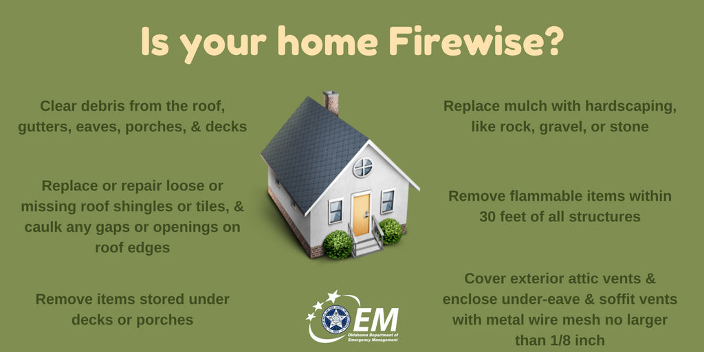 okem's tweet photo. It's important to have a firewise home. For these tips and more, visit https://t.co/73qxOpEQr3 https://t.co/UlQLtKU26O