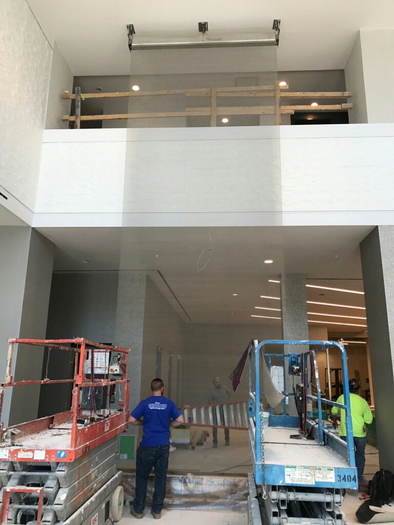 HarmonicEnv's tweet photo. Harmonic Cascade Series waterfall install at @EmbassySuites in Amarillo, TX.  Stay tuned to see the feature come to life!! https://t.co/WPTUuyiwEW