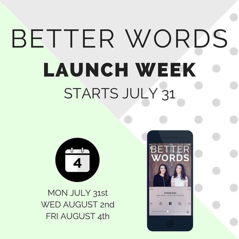 betterwordspod's tweet photo. THREE EPISODES IN OUR FIRST WEEK! 🎙 When we launch, we're having an awesome launch week! So excited for you to listen! 😄 -M&amp;C #betterwords https://t.co/wvunhQ6Pjk
