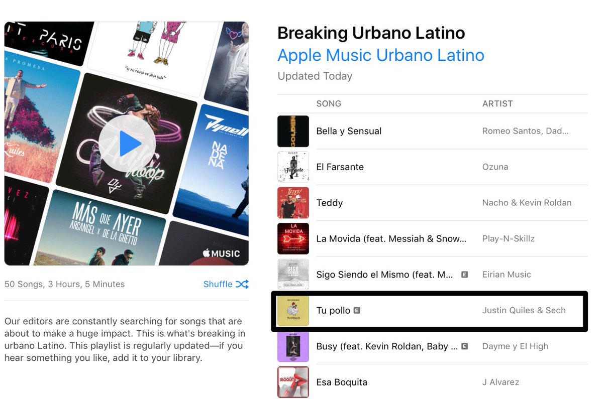 JQuiles's tweet photo. Ya pueden escuchar y adquirir mi nuevo tema #TuPollo junto a Sech en #AppleMusicLatino #BreakingUrbano @AppleMusic https://t.co/QmgFOqp8Bh