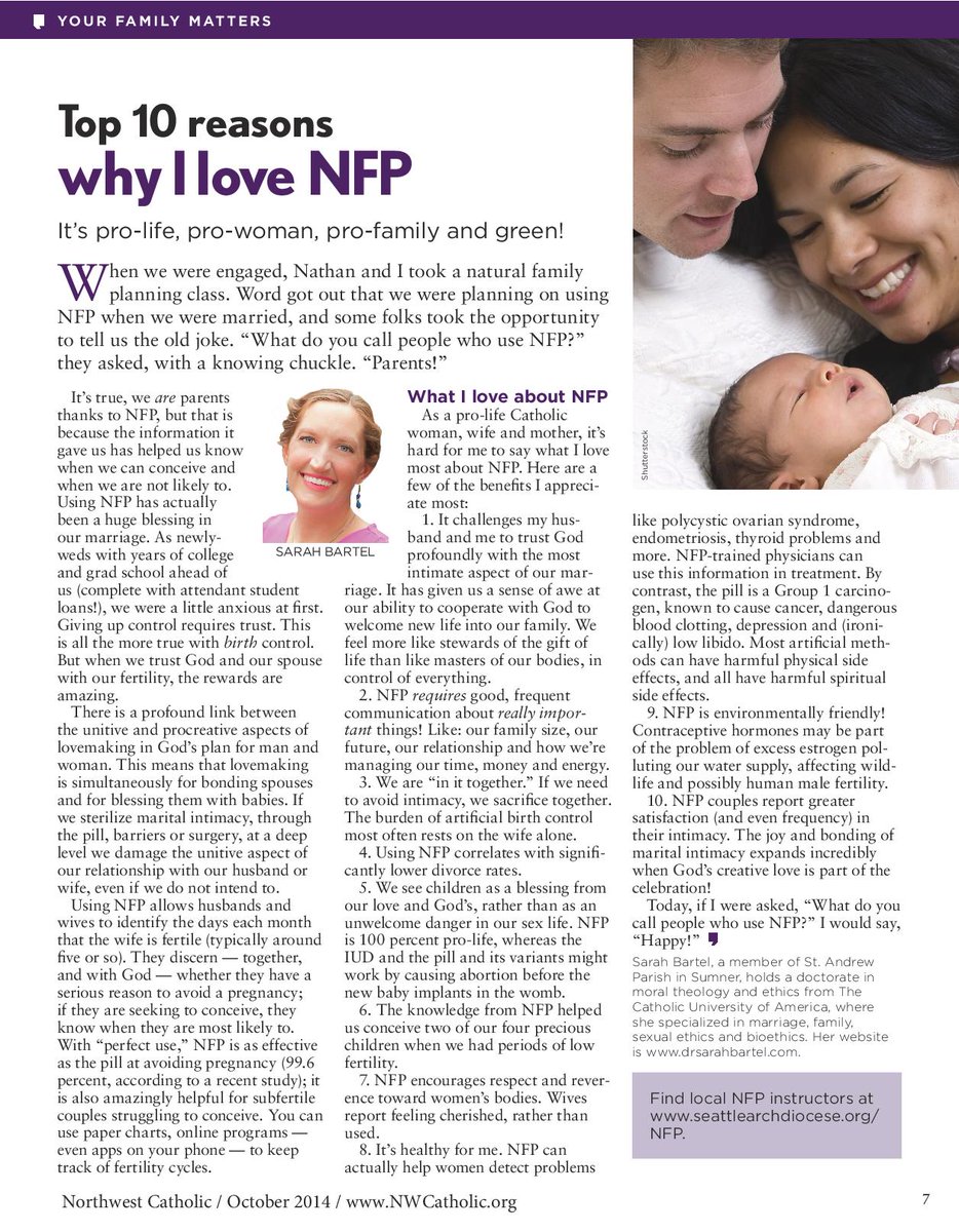 DrSarahBartel's tweet photo. Happy #nfpweek ! Here's my 1 page article about 10 reasons why I love #NFP https://t.co/taDWzLfZKt