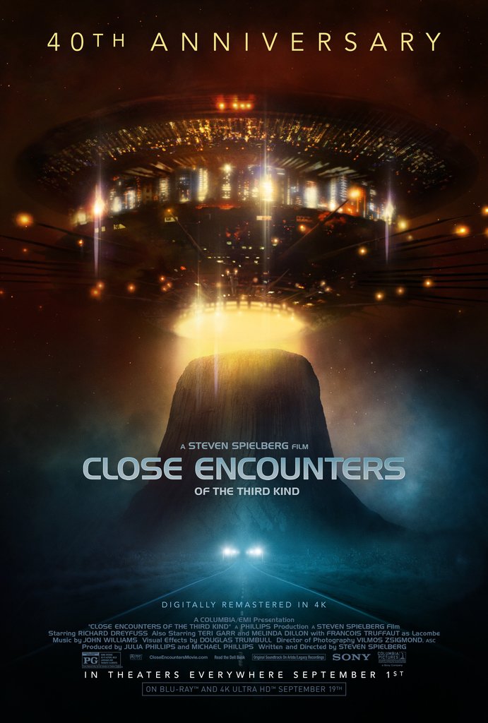 eclipsead's tweet photo. Excited to present our key art for the 40th Anniversary re-release of #CE3K. Thanks to Damon Wolf &amp; @SonyPictures. In theaters Sept 1! https://t.co/vxWPWpHTSA
