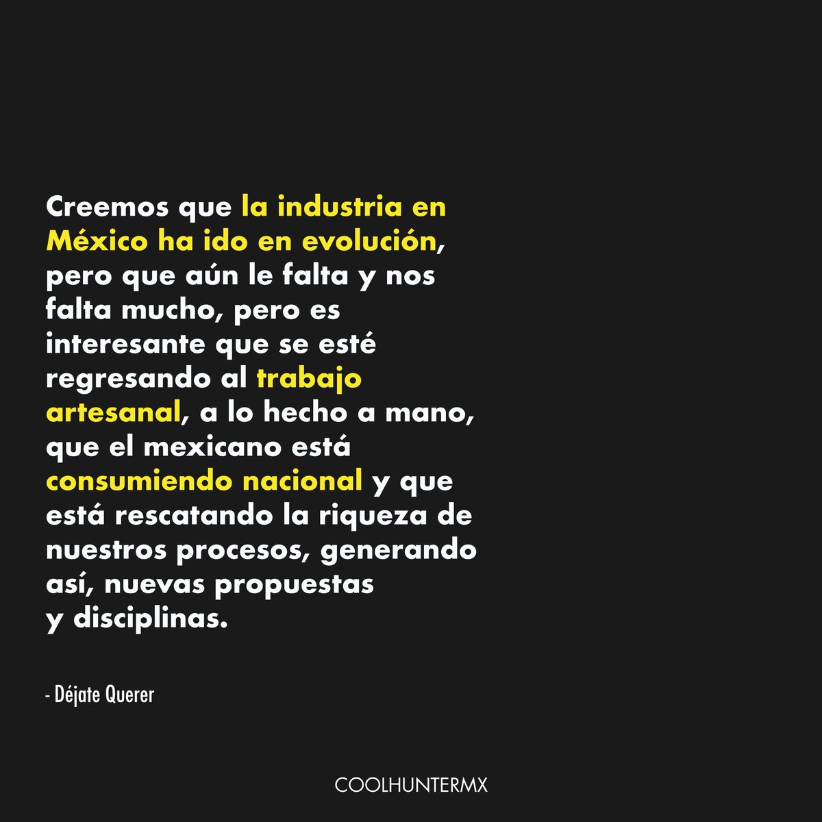 coolhuntermx's tweet photo. #FrasesCool: #CoolFrases: Apoyemos lo hecho a mano #CompraLocal 😉👏❤️🇲🇽 

–@djtquerer https://t.co/6gNAOxBkbt