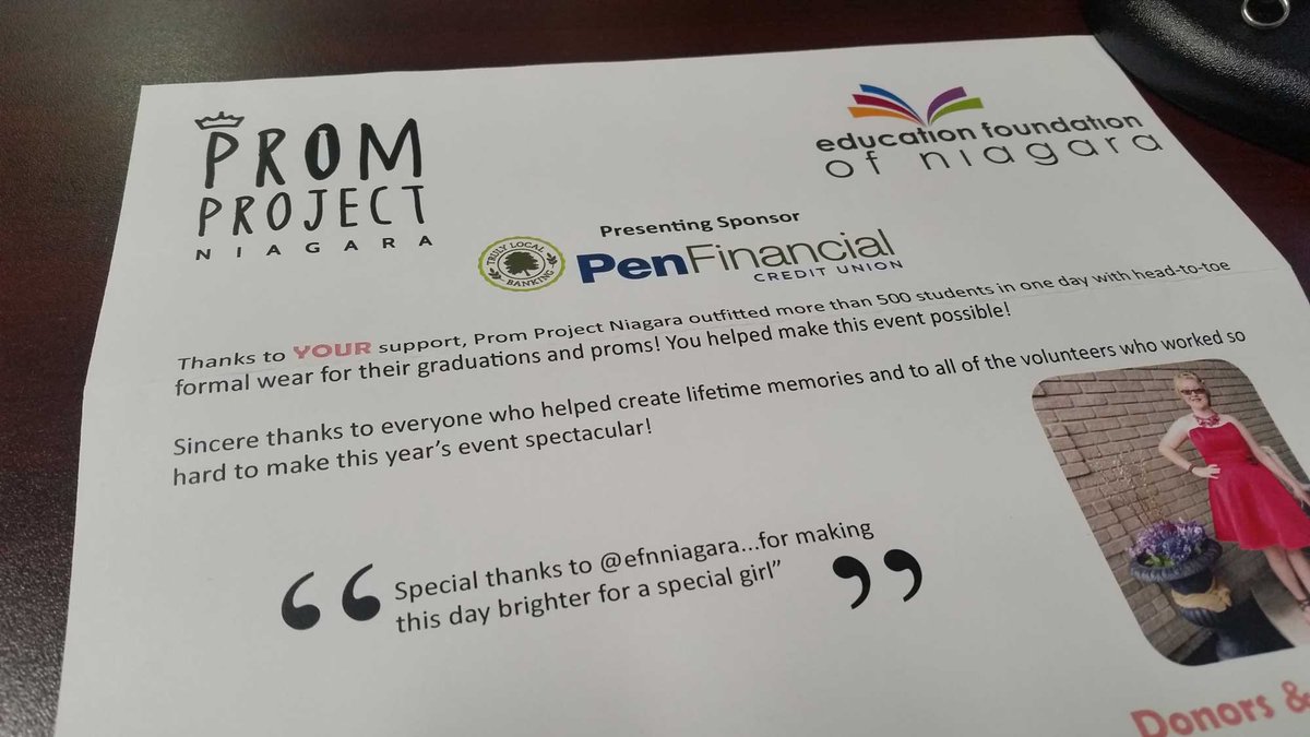 joshjuhlke's tweet photo. Did you know that #PromProjectNiagara supported by @PenFinancial outfitted more than 500 students this year? Amazing! @efnniagara @dsbn https://t.co/0hbvpZj1qF
