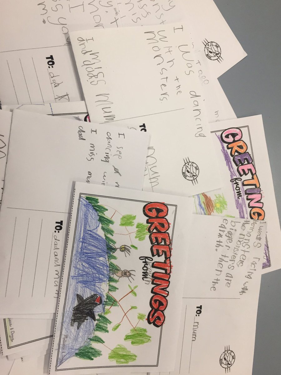 Writing postcards to home- from Where the Wild Things Are...