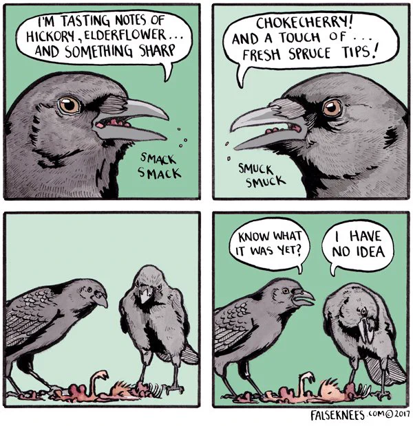 Roadside Gastronomy #comics #webcomics #crow #falseknees #gastronomy 