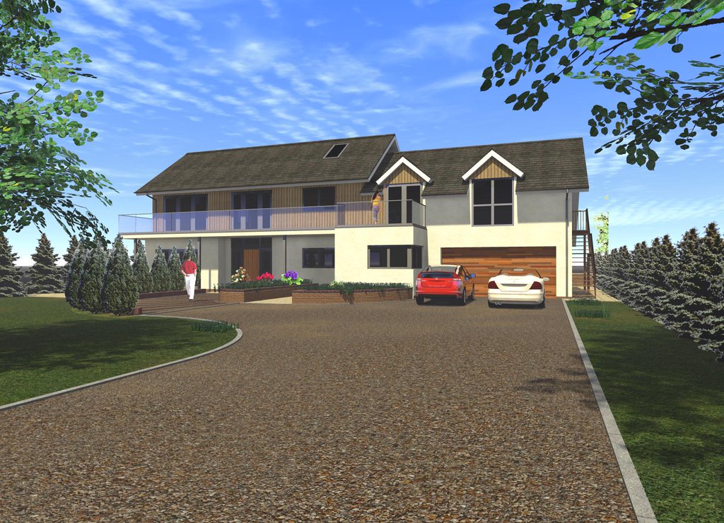Planning granted for this contemporary dwelling in Kinton. Imaging by Dpa Ltd.