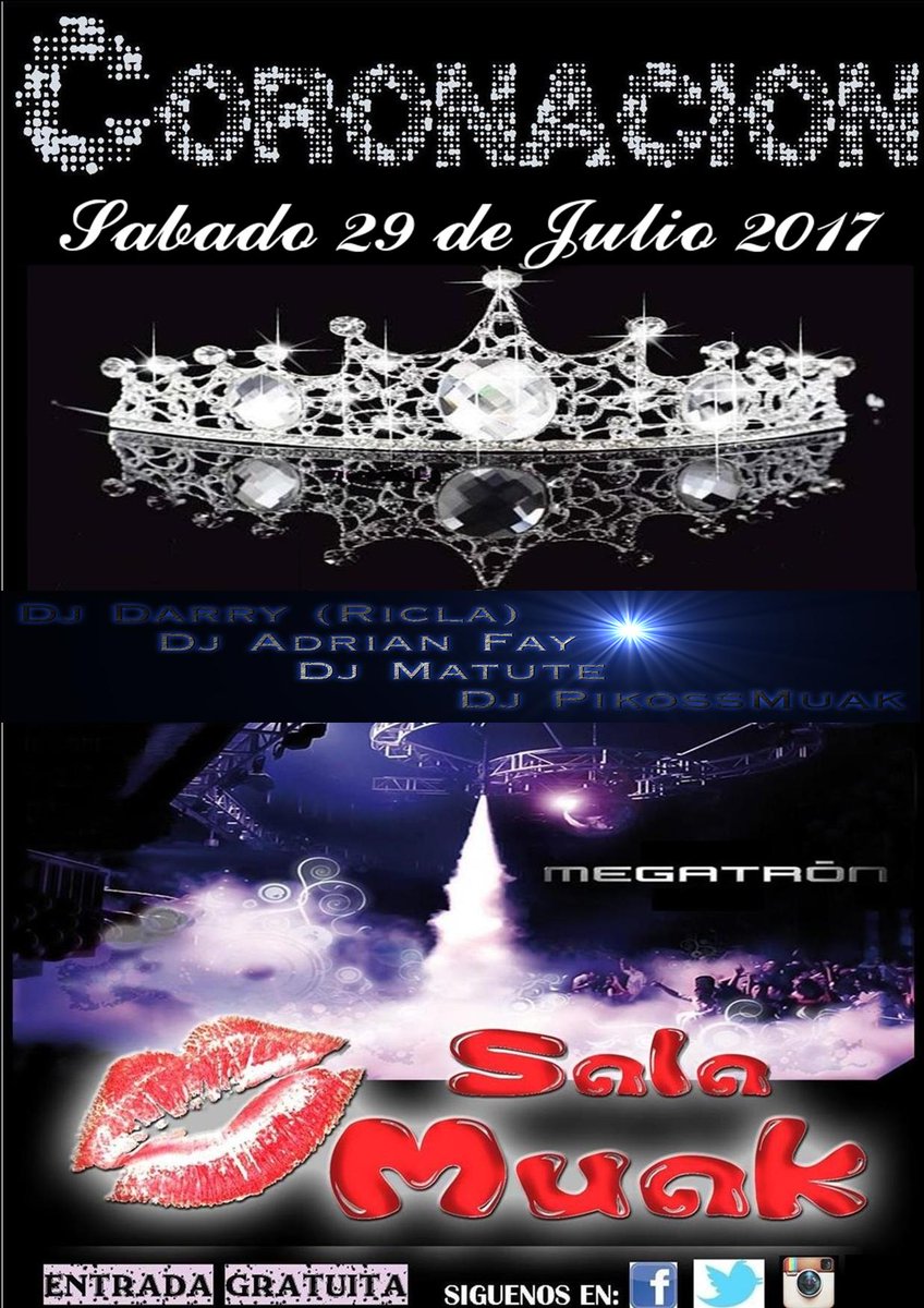 SalaMuak's tweet photo. CORONACIÓN 2017 en @salamuak Calatorao. Este SÁBADO 29 DE JULIO no te pierdas la noche más mágica del año en SalaMuak. Que no te lo cuenten! https://t.co/7d6akqcS3R