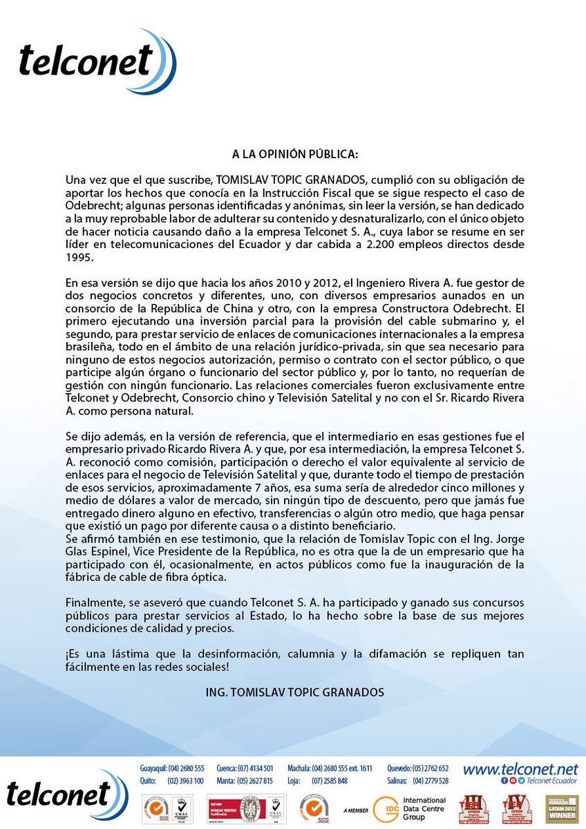 vasquezvinicio's tweet photo. #Telconet @TelconetEcuador #ttopic https://t.co/NKNN04CULl