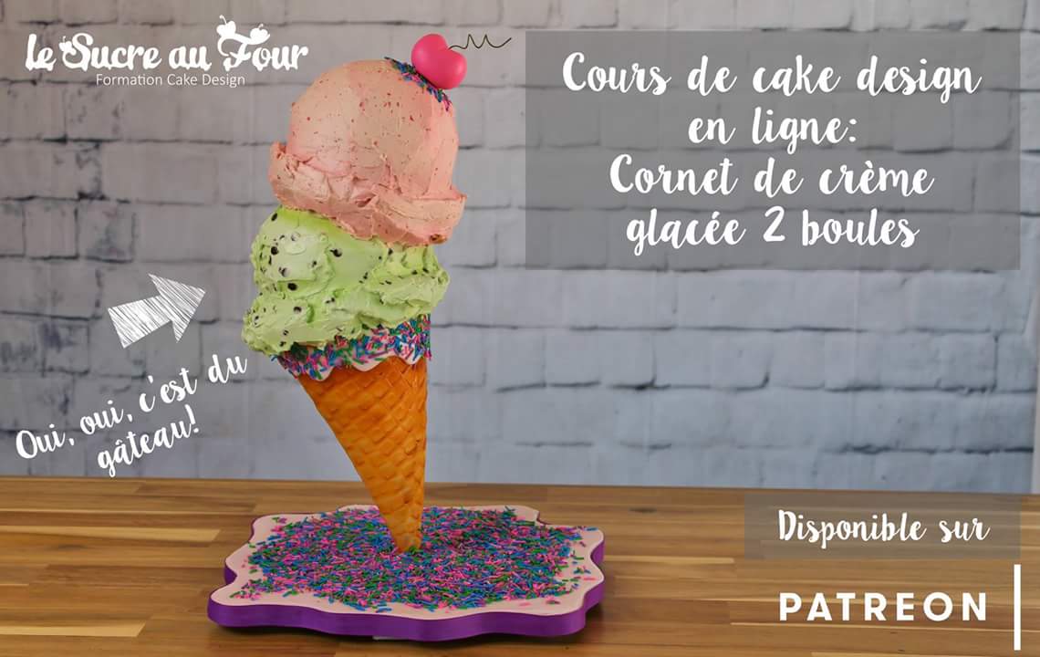 lesucreaufour's tweet photo. #formationcakedesign en ligne sur #Patreon #cornet #cremeglacee mois d'aout! #VousAussiFaitesDesGateauxFous #gateau3d #cremeaubeurre https://t.co/ENwNOuHnSm