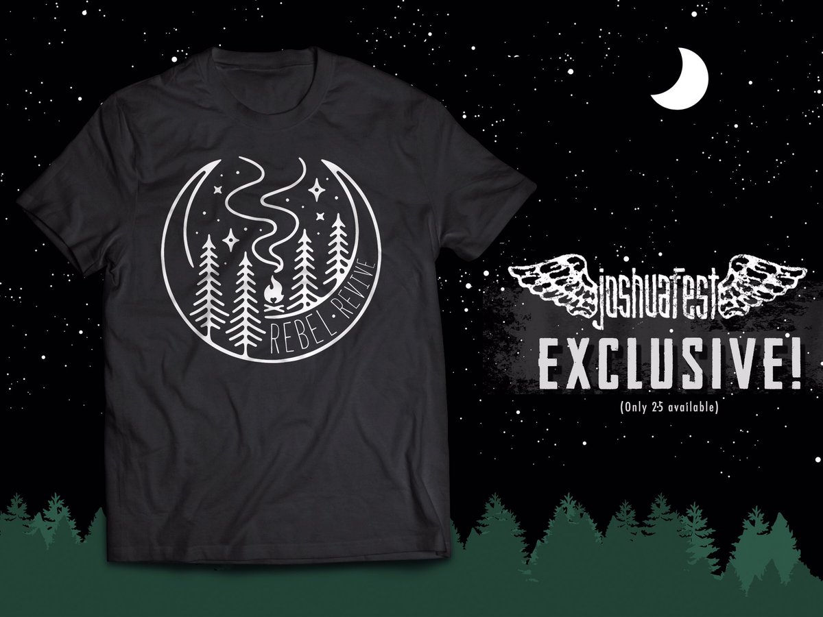 Hey <a href="/JoshuaFest/">Aaron Diello</a>:
We printed brand new exclusive merch just for you! Get yours while supplies last Fri-Sat. LTD 25.
#RebelRevive #JoshuaFest