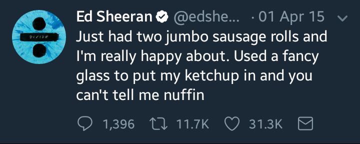 SaveEdsTweets's tweet photo. You can't tell Ed nuffin about his ketchup 
April 1st, 2015 

#SaveEdsTweets via @DimisZim https://t.co/Qm4rmRoVTm