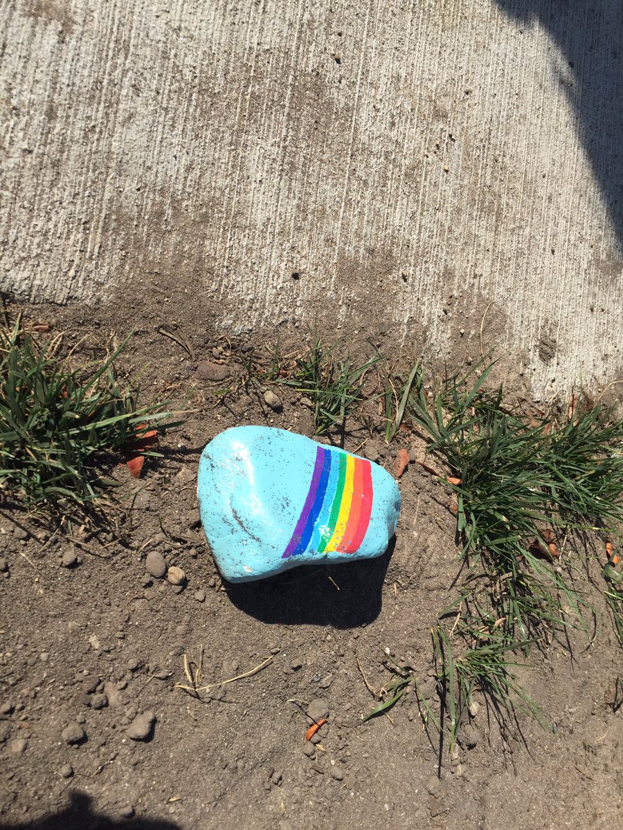 AmyFoxGr's tweet photo. I found this #GRrocks painted rock today! How cool! Who's playing? https://t.co/ARrY1QYef3