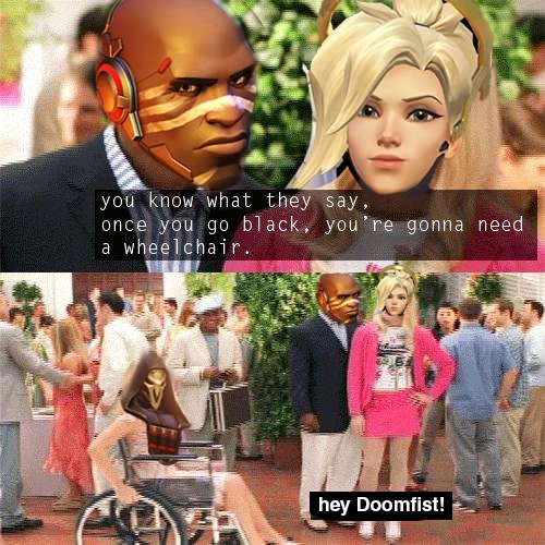 ThanatosARG's tweet photo. Momazo hecho por mi, inspirado en un comentario de un amigo
#overwatch #doomfist #whitechicks #wheelchair #reaper #mercy #overmemes https://t.co/4SmQo8OwIb
