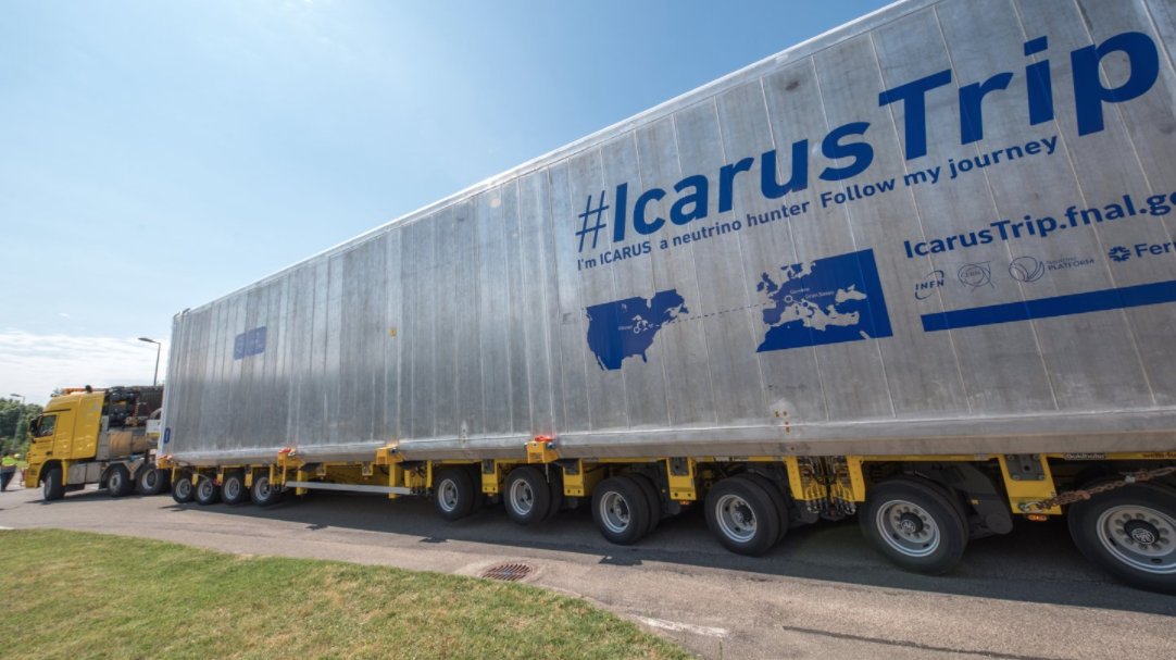 Fermilab's tweet photo. If you're near IL-47, US-34, or IL-59 (9am-3pm) tomorrow, look for the ICARUS detector! (And be forewarned of potential delays). #IcarusTrip https://t.co/wKTTsmuHD2