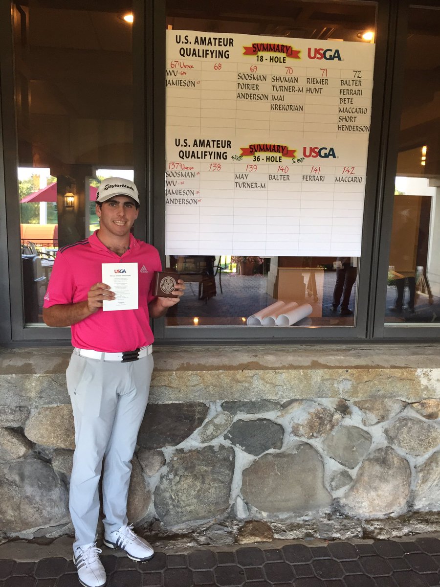 spencersoosman's tweet photo. Super excited to be playing in my first U.S. AM at home. I was -10 through 11 holes and finished like a champ#meatballmadeit  @USGA https://t.co/mA0PAQiS1X