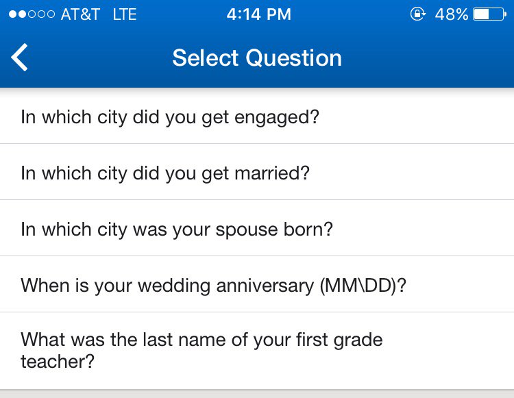 kaitybuerger's tweet photo. When you get to your 20s, even security questions make you feel bad about how single you are. #glorydays https://t.co/Fk7GkyR9dI