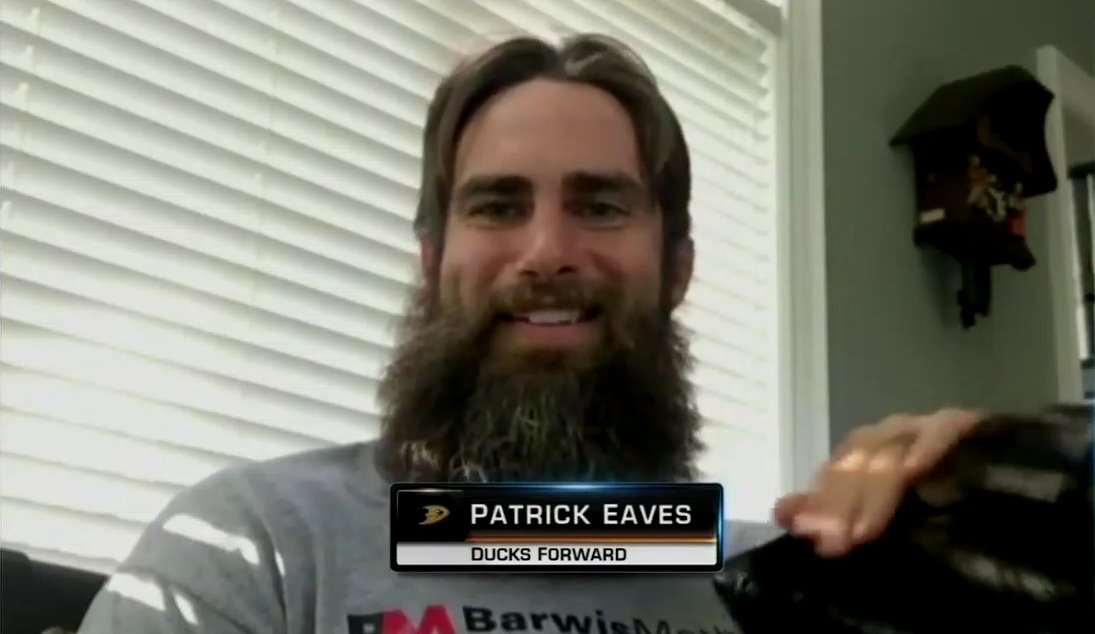 NHLMedia's tweet photo. .@Patrick_Eaves (and his dog!) joins @JamisonCoyle and @mike_p_johnson on #NHLTonight right now! https://t.co/Lvlb2yrnEY