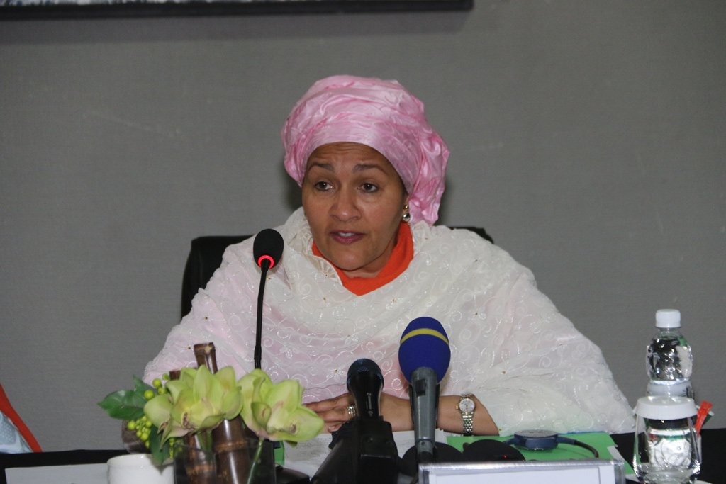 UN_News_Centre's tweet photo. Peace is the 'bedrock' for #women's development &amp; human rights, #UN deputy chief @AminaJMohammed says in #DRCongo https://t.co/mn5q4apOgG https://t.co/WL00iFQ9yq