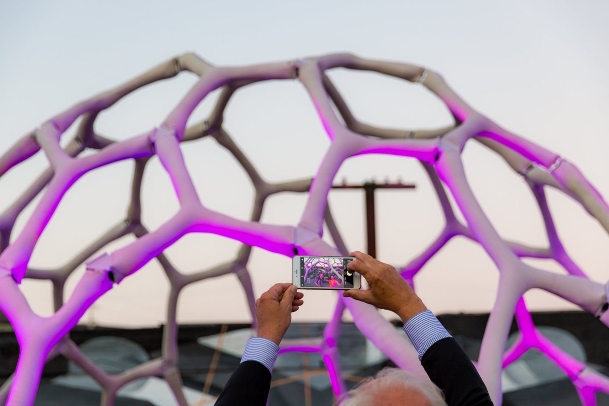 GregOtto_WPM's tweet photo. Add'l photos from MARS Pavilion - proof of concept for integrating robots into construction industry. @WalterPMooreEng + @form_found collab https://t.co/EoFiBI9977