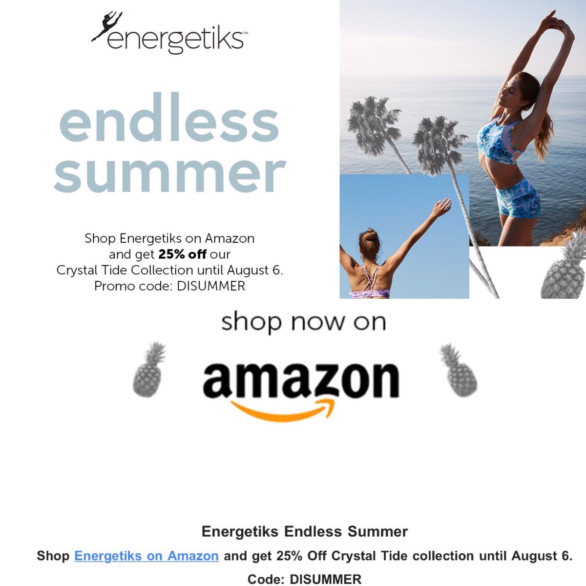 DanceInforma's tweet photo. Shop @EnergetiksDance on @amazon using code DISUMMER and receive 25% off!
#danceinforma
#energetiks
๐ https://t.co/a0CYhrLrAa