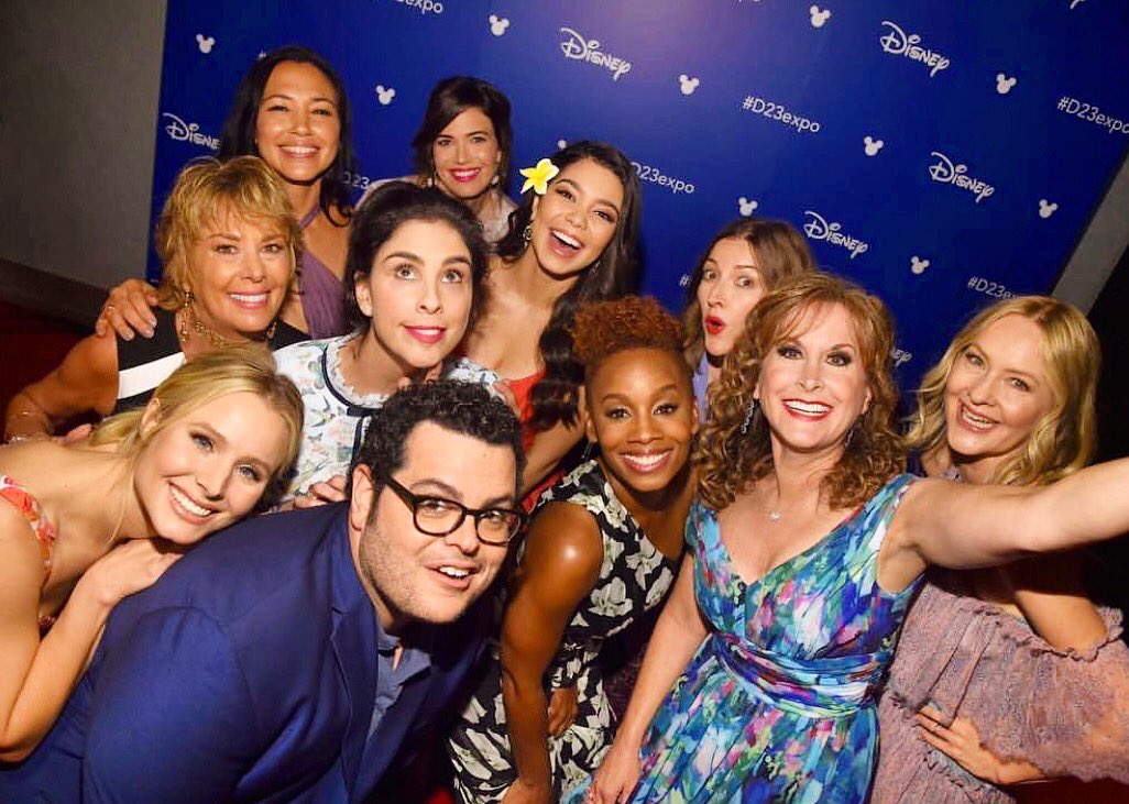 thejodibenson's tweet photo. First time EVER for the 9 of us Disney Princesses to be together-an historical moment! I will treasure this day forever❤️ PS I love Josh Gad https://t.co/PMCUox98rd