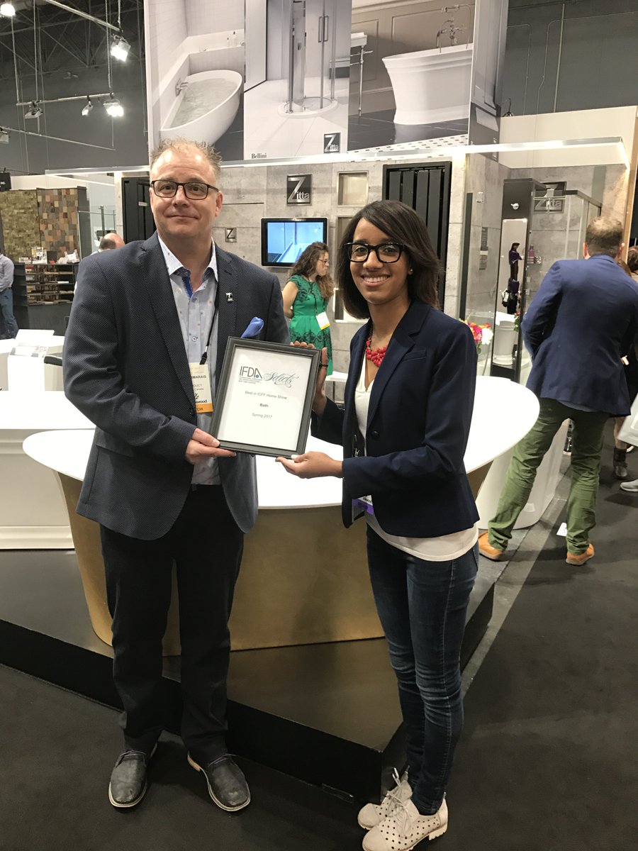 IFDAssociation's tweet photo. #IFDASelects Winning Design for Bath category: "Gold Evora Bathtub with music" by Zitta  at this year's @ICFF NYC. @IFDANY #ICFFNY #icff2017 https://t.co/nZXv8ekg3C