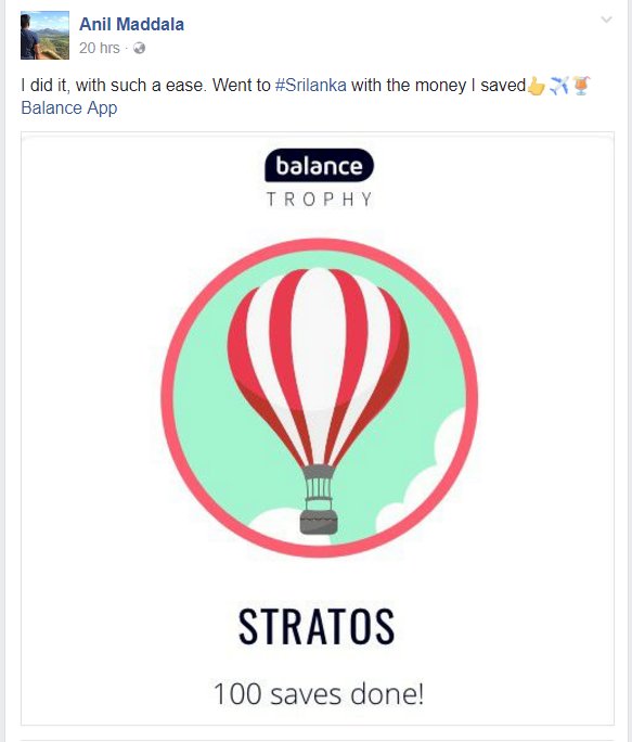 BalanceAppHQ's tweet photo. @Anilmaddala killing it on Balance. What are you saving for? #EasySavings #CleverWaysToSave #SaveonBalance https://t.co/R4CaGcRty9
