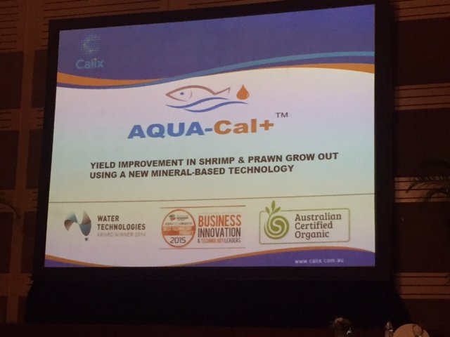 Calixlimited's tweet photo. Improvement in shrimp and prawn grow out using a new mineral-based technology by J.Knights at #APA17 in KL @WrldAquaculture @aquaculturewf https://t.co/4mZgTvQ0Ld
