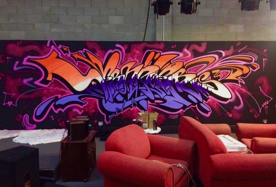 Retayner_One's tweet photo. Here's a graffiti peice I painted in a band room in Dandenong, it call it 'Halloween Bushfire' #retayner #melbournegraffiti #streetart https://t.co/mRVUXD5FDJ
