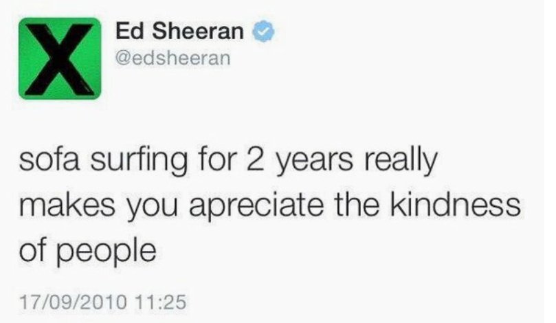 SaveEdsTweets's tweet photo. Sofa surfing Ed 
17th September 2010
#SaveEdsTweets 
Via @ISeeAfireLove https://t.co/kgCox28smL