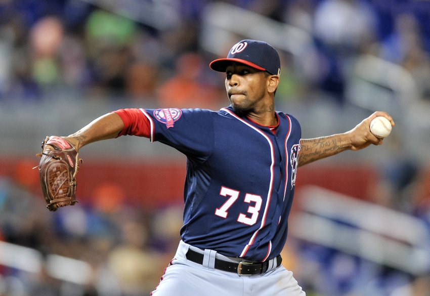 OOTPPadres's tweet photo. In need of left-hand pitching, the Padres trade Maurer, Jon Jay, &amp; Derek Norris to the Nats for Felipe Rivero, Oliver Perez &amp; Koda Glover. https://t.co/wNLWij3wmj
