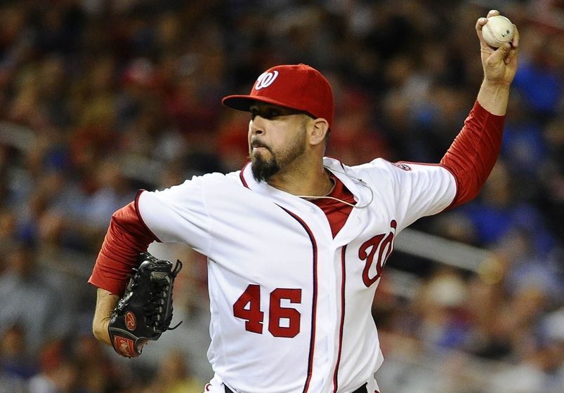 OOTPPadres's tweet photo. In need of left-hand pitching, the Padres trade Maurer, Jon Jay, &amp; Derek Norris to the Nats for Felipe Rivero, Oliver Perez &amp; Koda Glover. https://t.co/wNLWij3wmj