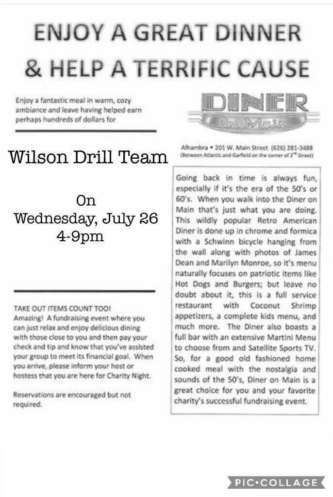 erubio01's tweet photo. Please help WHS Drill Team and Join us from 4-9pm at the Diner on Main! #fundraiser #whsdrill #drillislife #wilsonhighschoolDrillTeam https://t.co/fKRlBrUO3W