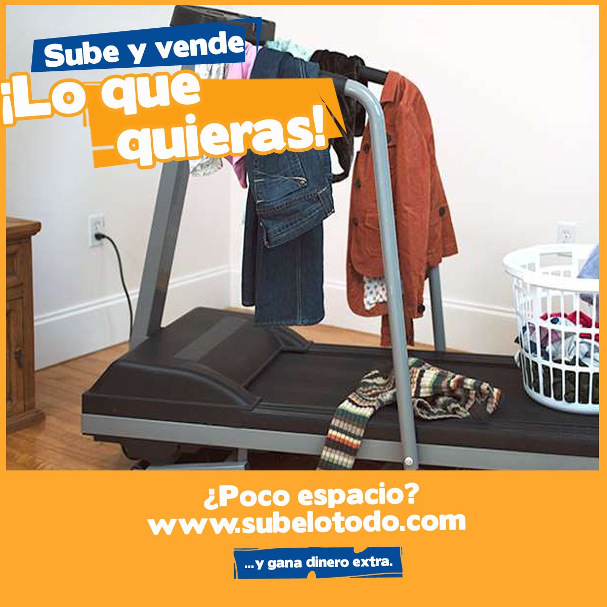 Subeyvende's tweet photo. Esa máquina de ejercicio que sólo te sirve para colgar a ropa ¡sácale provecho y véndela! Ingresa a: https://t.co/CdDQ56HzfA https://t.co/BgEqJGum4A