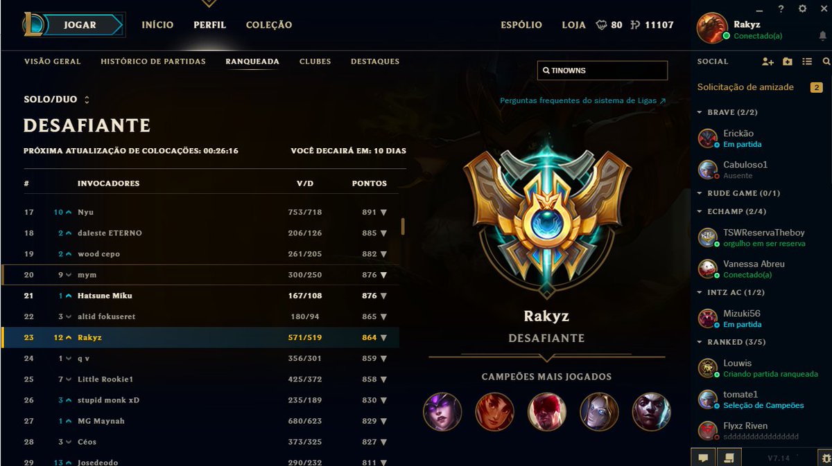 Rakyzlol's tweet photo. Llegando a top 20 sale cambiar la meta a top 10 hehe xd https://t.co/kYZRLFNBWo