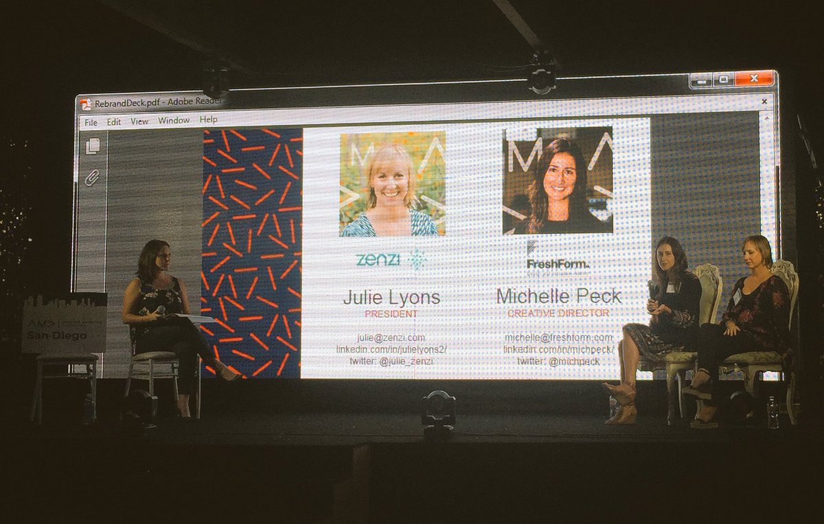 HannahinSD's tweet photo. Thank you to @Julie_Zenzi and @MichPeck for your insights during #amasandiego panel tonight! @SanDiegoAMA #rebrand https://t.co/boaDGMP7fK