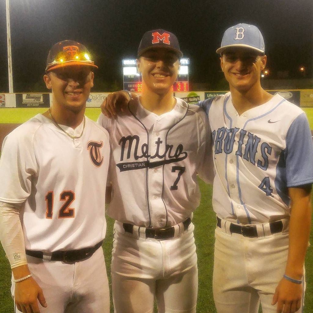 ORUBaseball's tweet photo. Next time you see these three guys at J.L. Johnson Stadium they'll be wearing an #ORUBase jersey!! #SoarAbove #okpreps https://t.co/xKF0XQO77v