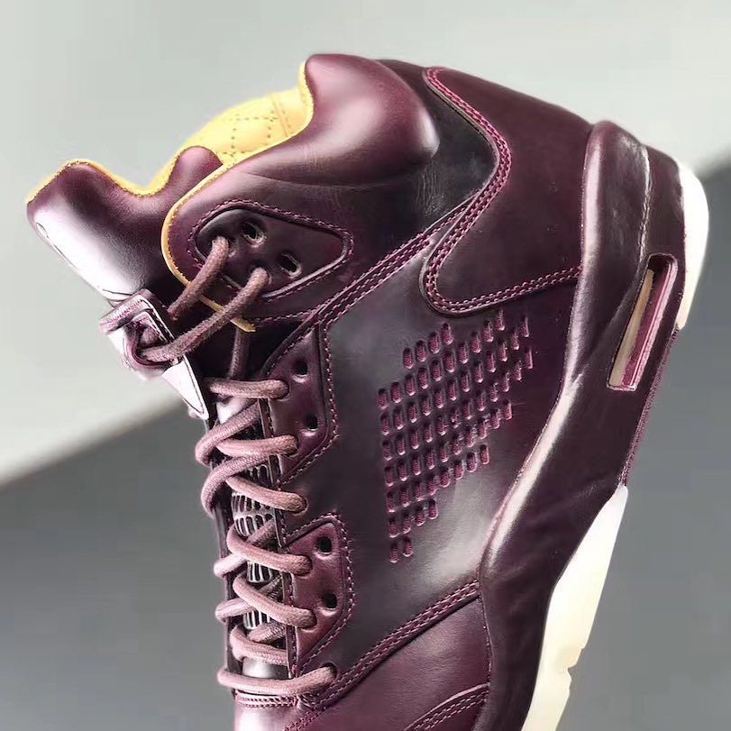 jordan 5 burgundy leather