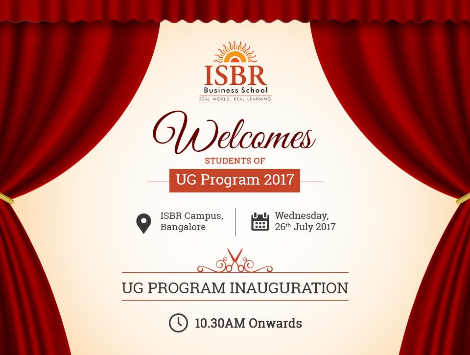 ISBRCollege's tweet photo. #ISBR welcomes the #UGProgram 2017 students for their new academic journey &amp; we wish them the best in their endeavors. #BatchInauguration https://t.co/JdBHcQ8HPk