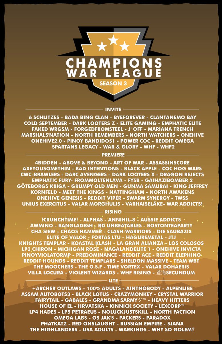 ALL 128 CLANS CWL SEASON 3 🙌 HYPE!