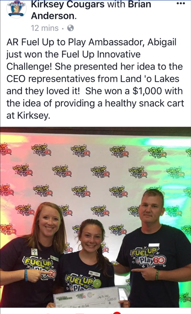 OzarksHunter's tweet photo. Wow another great example of #futp60summit student leaders. Congrats #KirkseyCougars and Abigail!!! @midwestdairy @LandOLakesInc https://t.co/n0hStF9hHM
