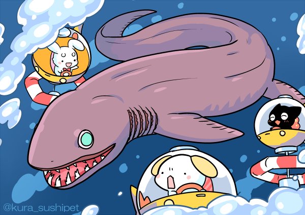 すしペット しゃりわんこ 君が好きな深海生物は というアンケートの結果は ラブカ 派が1位 ラブカって可愛い名前だと思ったけど 結構こわいね しゃりうさ そりゃあ古代鮫だし 近年の大ヒット映画の怪獣のモデルになるくらいだしね 独特
