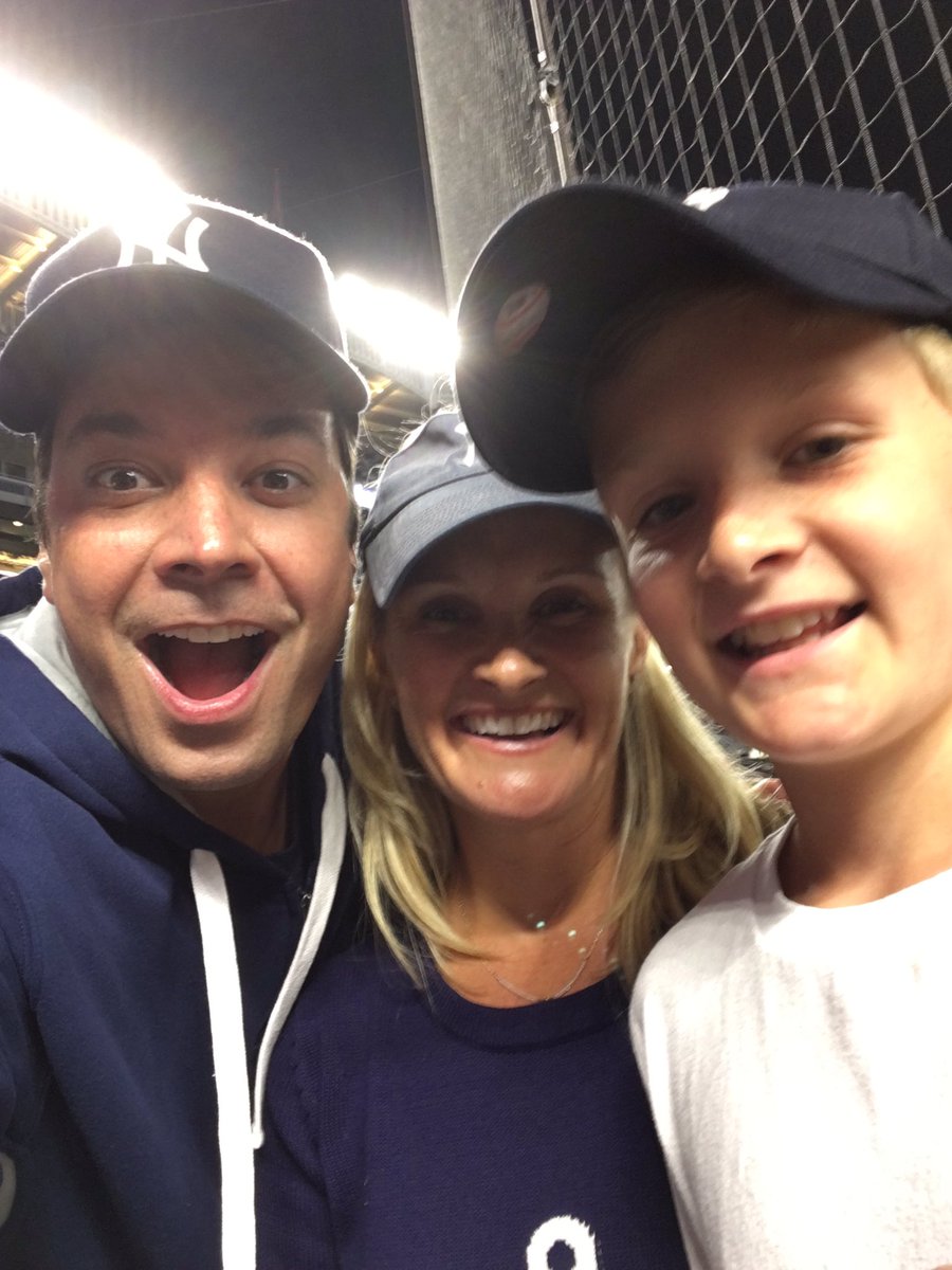 happyzach1's tweet photo. @jimmyfallon you rock!  Made my sons 11th awesome at Yankee stadium! https://t.co/MEd4zJBmwb