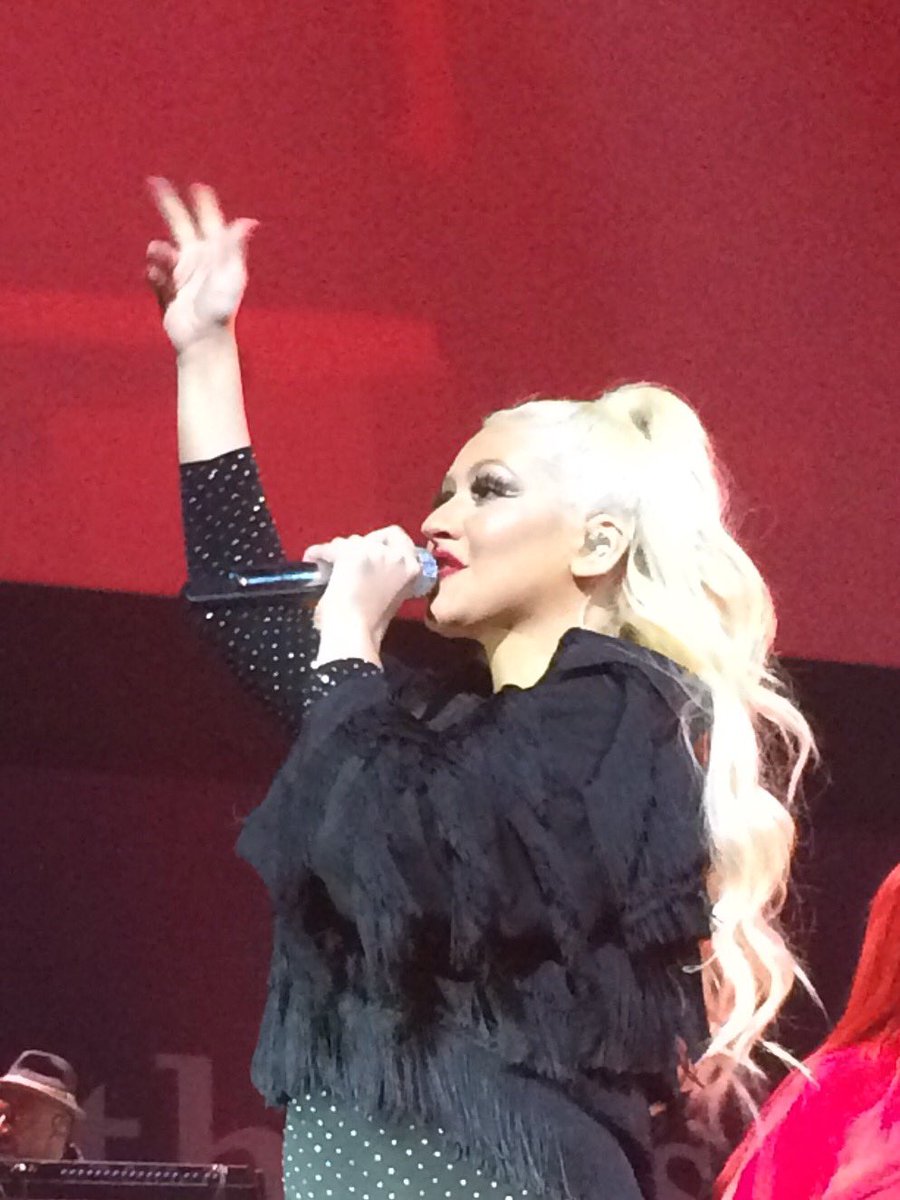 Front row with my #soulsister #christinaaguilera #nmam2017