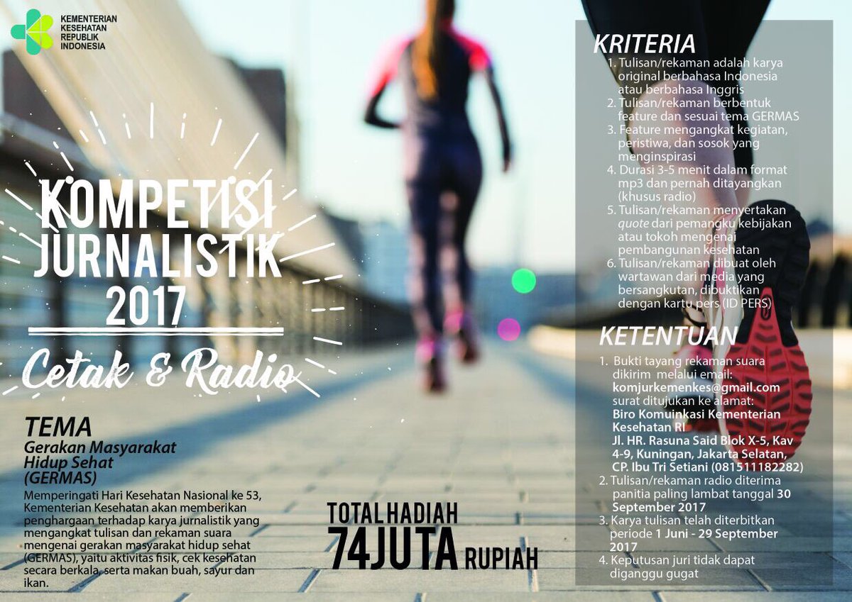 Wahhh kerennn nih Kompetisinya... 
Memberdayakan potensi jurnalis radio dan cetak utk menyosialisasikan program unggulan.. patut ditiru..