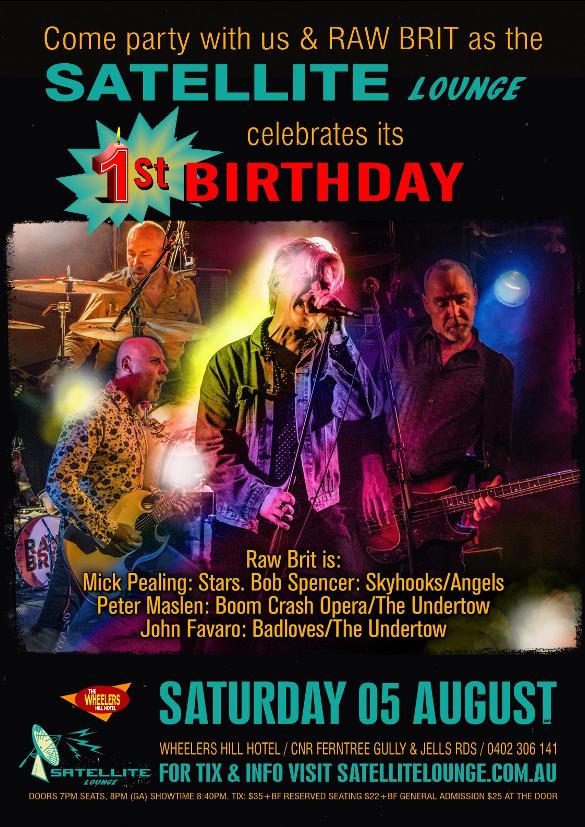 satellitelounge's tweet photo. WE'RE TURNING ONE! SAT 5 AUG! #party #celebrate #birthday #livemusic #rawbrit #60s #rock https://t.co/lHrJ8P8YeY