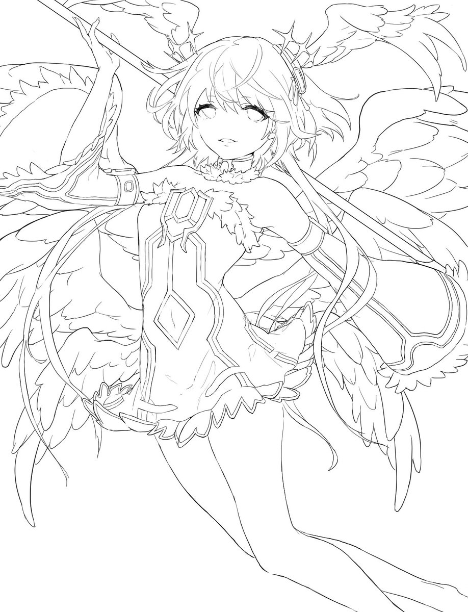 投稿用の絵を描いていて気がついたらユングになっていたんだ、何を言っているかわからねぇとおm(ry

ここ最近で一番綺麗な線画(◜ᴗ◝ ) 